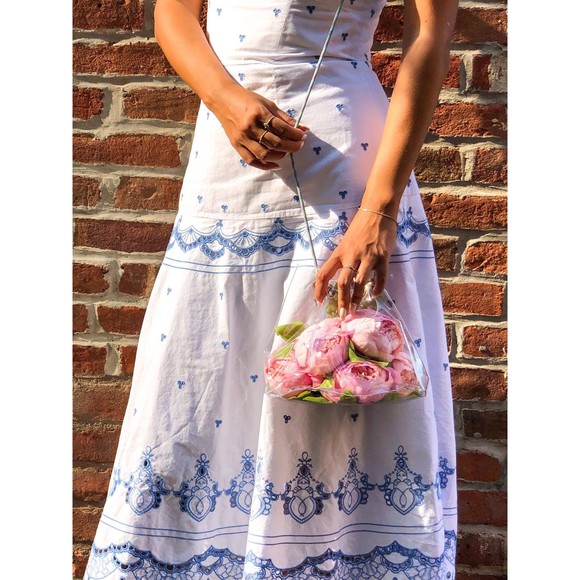 Clear Vinyl Bucket Bag | Crossbody Shiny Cord Stadium Bag - Picture 5 of 7